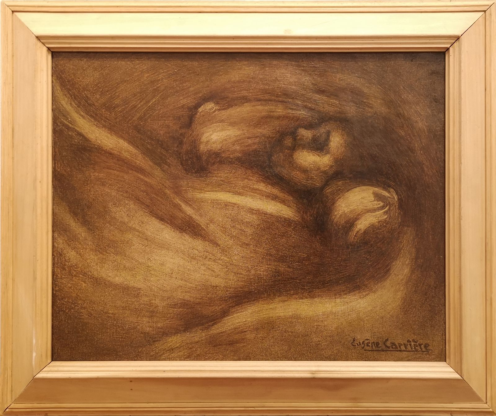 Carrière_Enfant dans un lit_huilesur toile_31,5x41 cm_signé en bas à droite_provenace famille de l'artiste 4.jpg